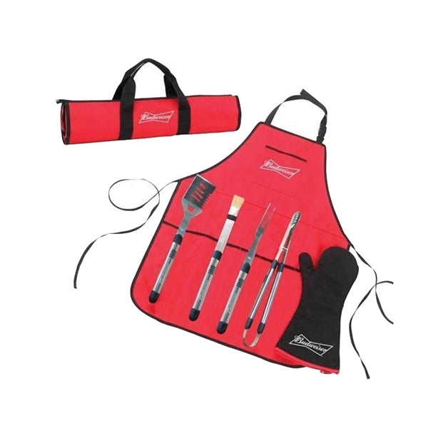 6-PC BBQ Grill Tool Set With Storage Apron