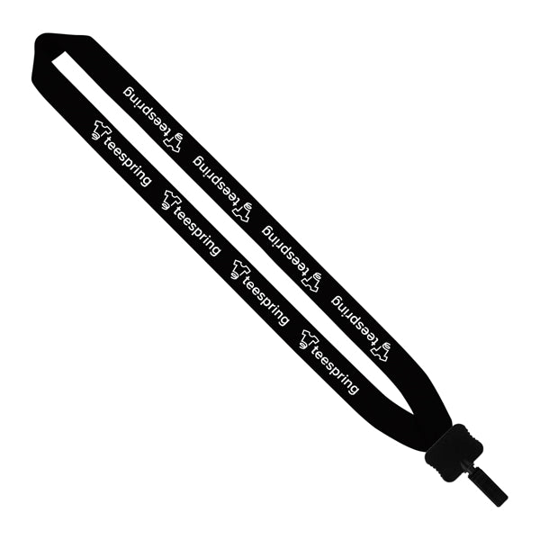 1" Cotton Lanyard w/ Plastic Clamshell & Bulldog Clip