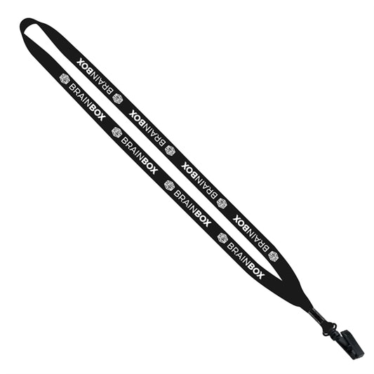 1/2" Polyester Lanyard with Plastic Bulldog Clip