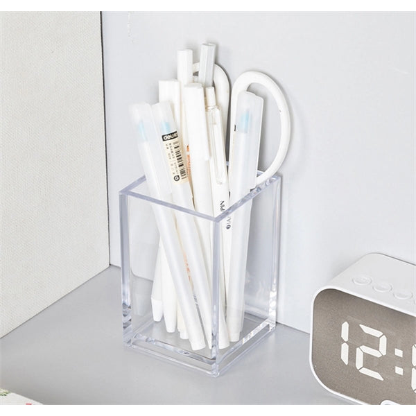 Transparent acrylic square pen holder