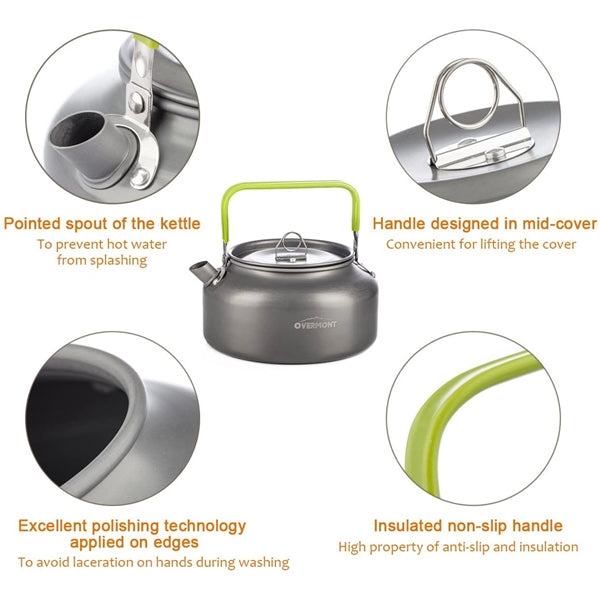 Camping Kettle Camp Tea Coffee Pot Aluminum 42 OZ