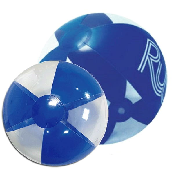 16" Deflated Inflatable Blue and Clear Beach Ball