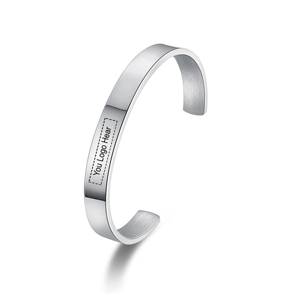 Stainless steel open bracelet