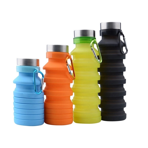 Foldable Sports Water Bottle With Carabiner