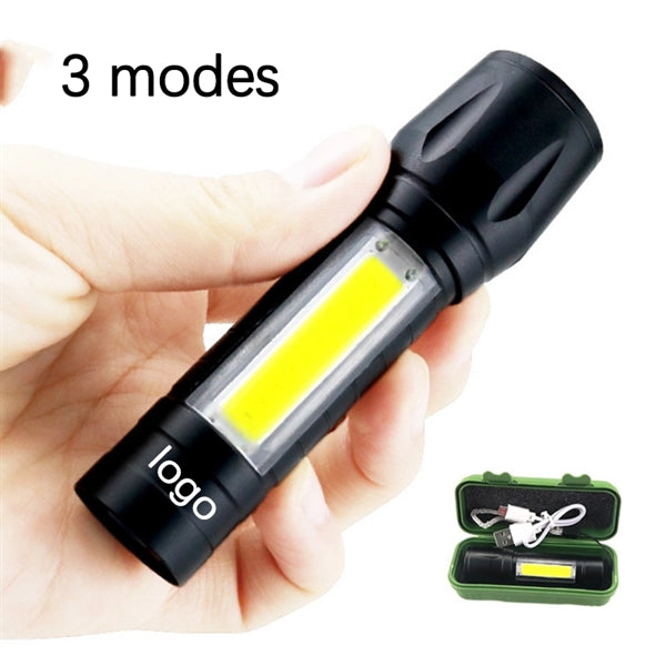 3 in1 Mini Lightning COB Rechargeable Flashlight