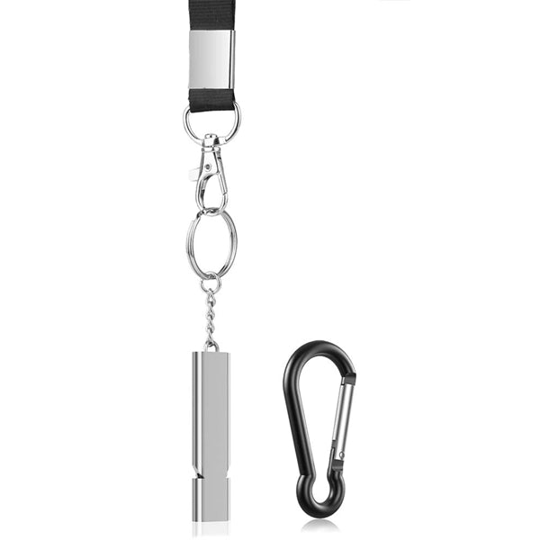 Survival whistle with lanyard