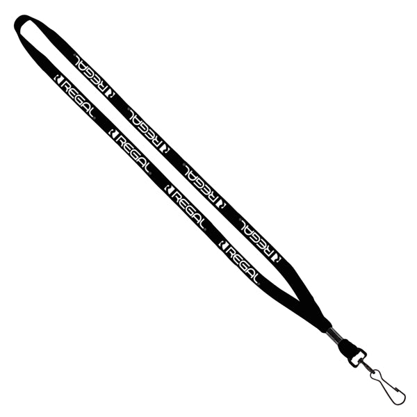 1/2" Cotton Lanyard with Metal Crimp & Swivel Snap Hook