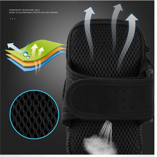 Outdoor sports running mobile phone arm bag