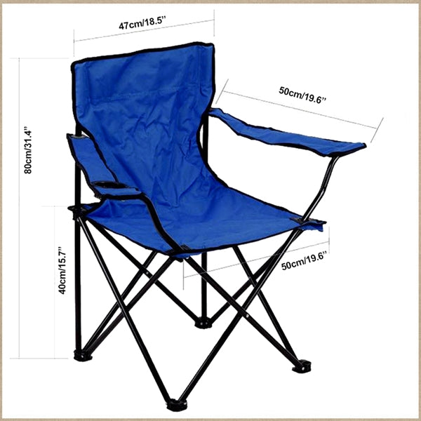 2 pieces of metal skeleton fabric camping chair with bag