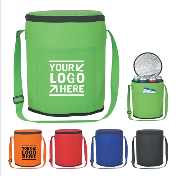 Foldable Insulated Round Thermal Cooler Bag