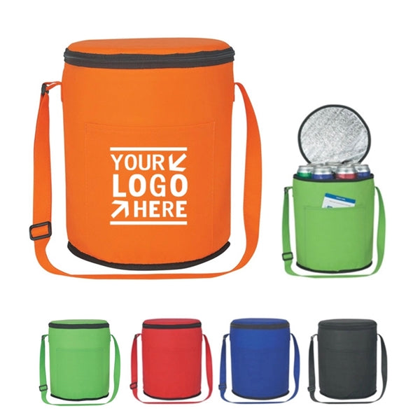Collapsible Round Insulated Thermal Cooler Bag