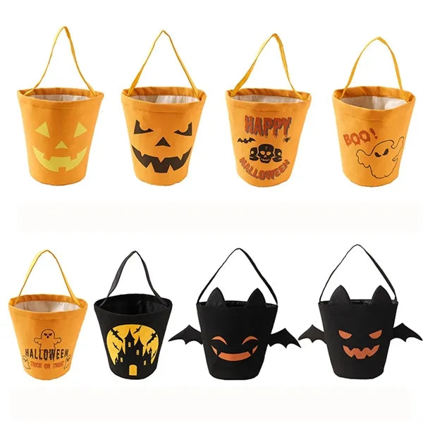 Halloween candy canvas bucket