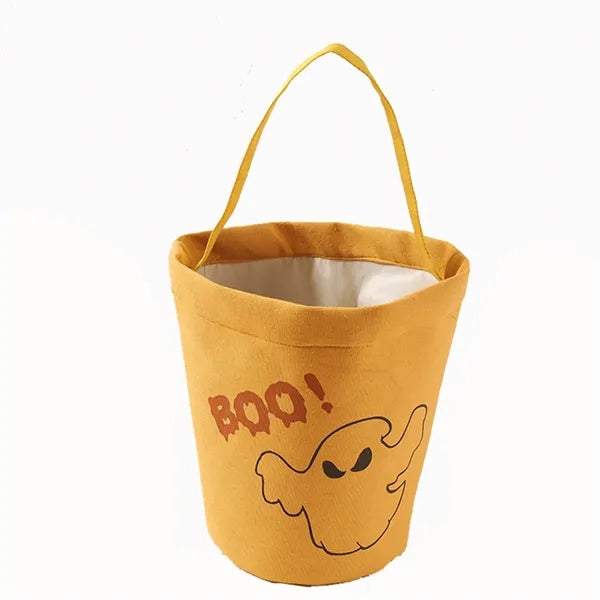 Halloween candy canvas bucket