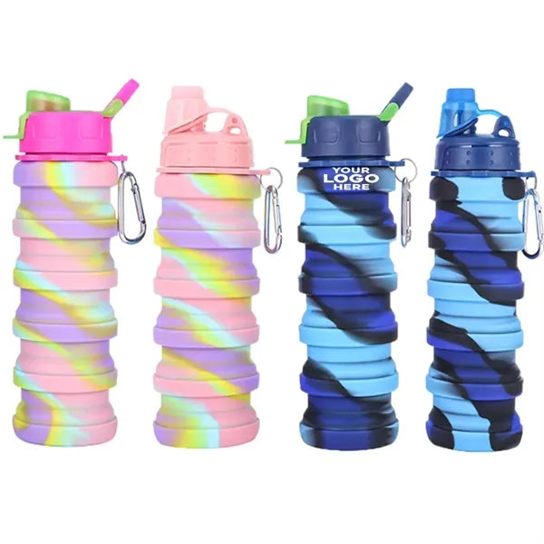 Collapsible Water Bottle Camouflage Silicone 17 oz