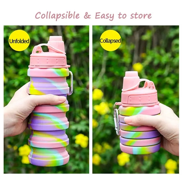 Collapsible Water Bottle Camouflage Silicone 17 oz