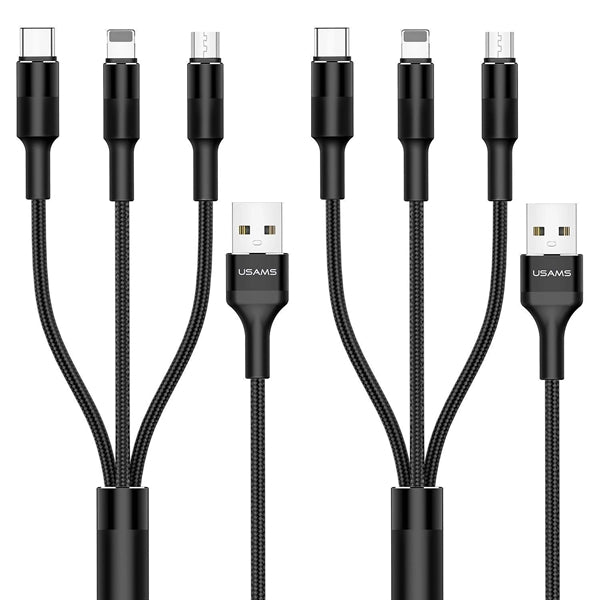 3-in-1 Cell Phone Charging Cable w/Type C Adapter & Keyring