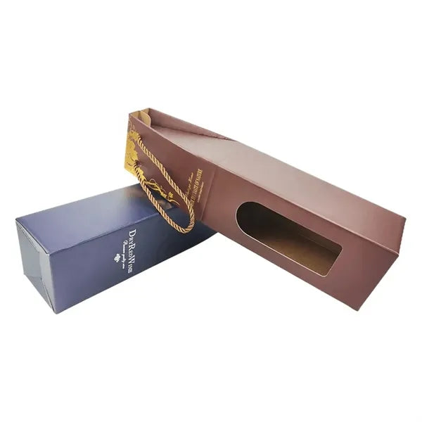 Wine Box With Window And Rope Handle