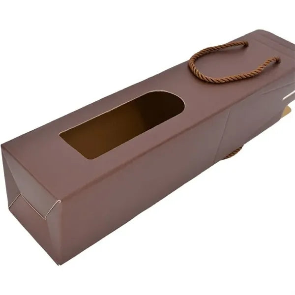 Wine Box With Window And Rope Handle