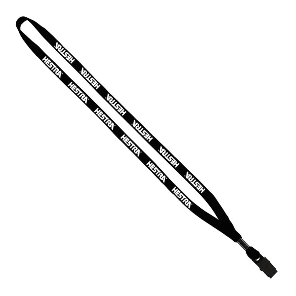 1/2" Cotton Lanyard with Metal Crimp & Bulldog Clip