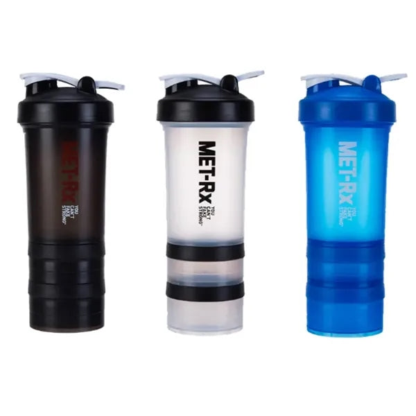 22oz 3 Layers Gym Protein Shaker Bottle