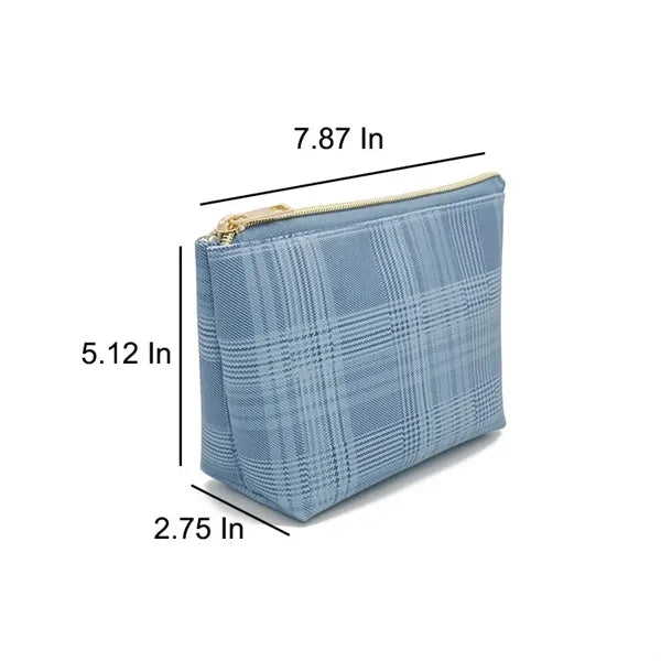Plaid Makeup Organizer Cosmetic Bags