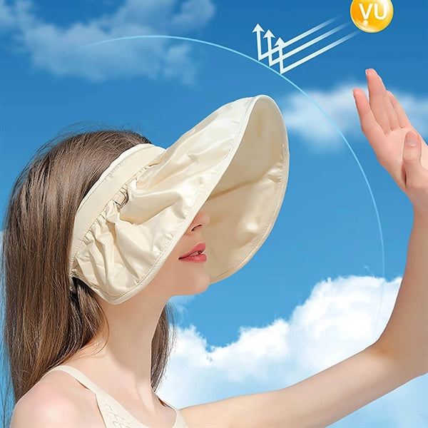 2 In 1 Headband Visor Foldable Bonnet Wide Brim Hat