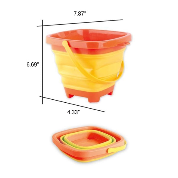 Folding silicone beach bucket