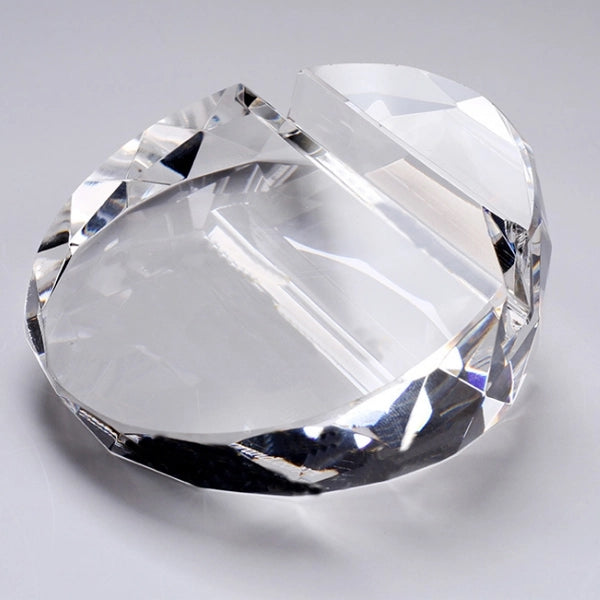 Round Crystal Paperweight Card Holder
