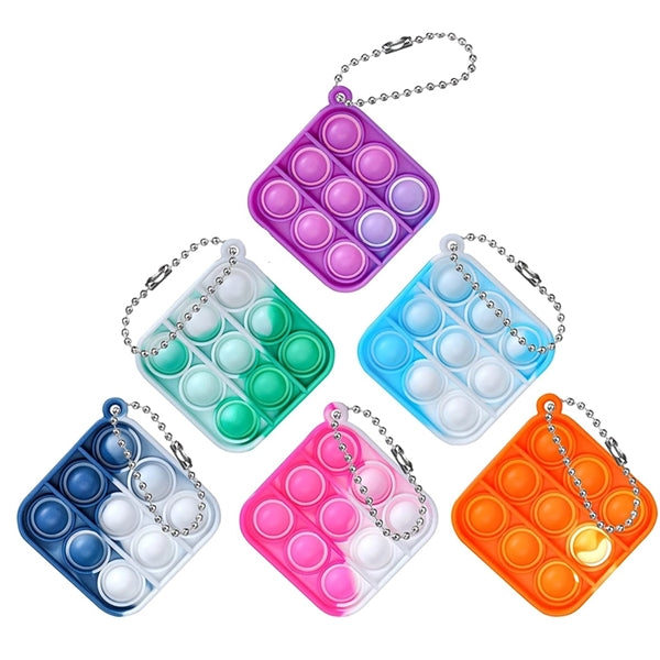 Children Adult Simple Dimple Fidget Keychain