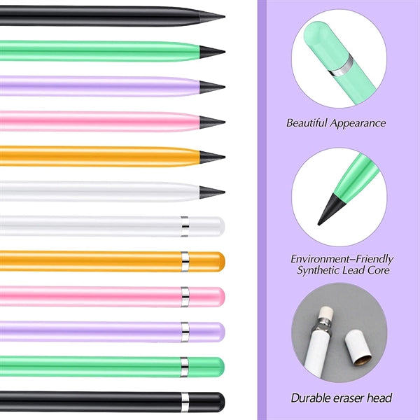 Metal Rod Inkless Immortal Pencil With Eraser