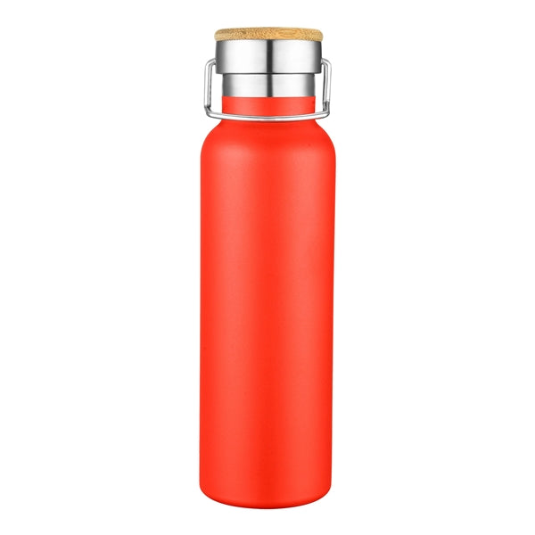 22 oz. Double Wall Stainless Steel Bottle with Bamboo Lid