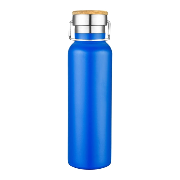 22 oz. Double Wall Stainless Steel Bottle with Bamboo Lid