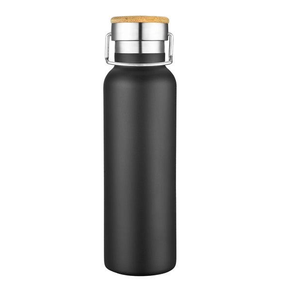 22 oz. Double Wall Stainless Steel Bottle with Bamboo Lid