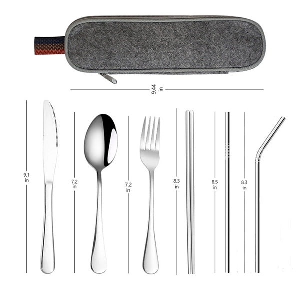8-Piece Travel Utensils Set