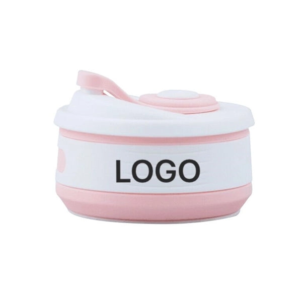 16oz Collapsible Silicone Coffee Mug with straw