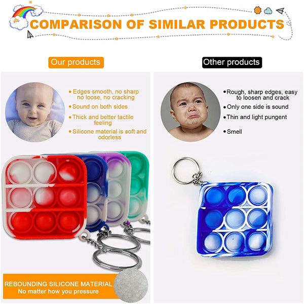Push Bubble Sensory Fidget Toys Keychains