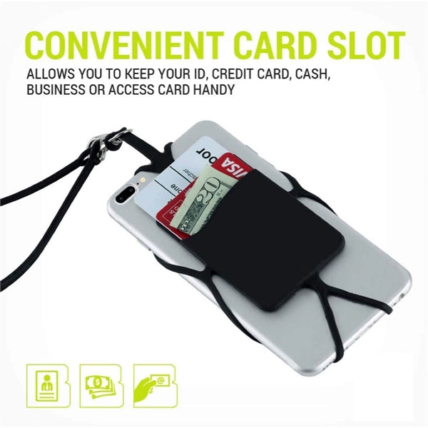 Silicone Phone Lanyard with Card Holder