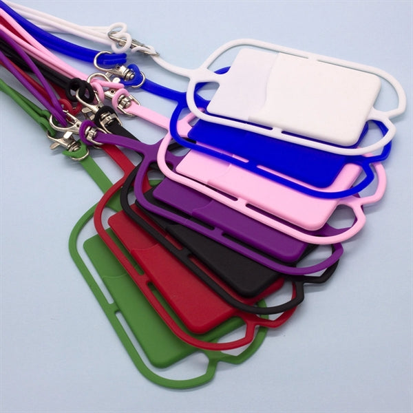 Silicone Phone Lanyard with Card Holder