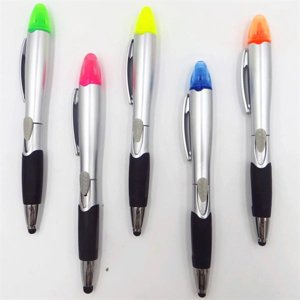 Slim Highlighter Ballpoint Pen With Soft Grip
