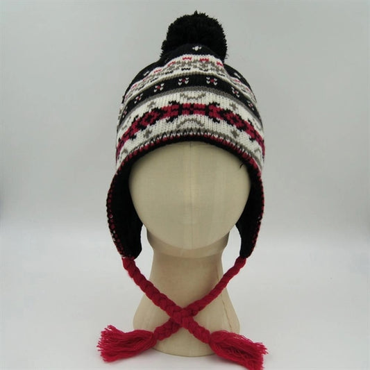 Knitted Beanie Hat with Braids
