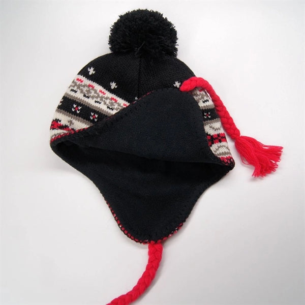 Knitted Beanie Hat with Braids