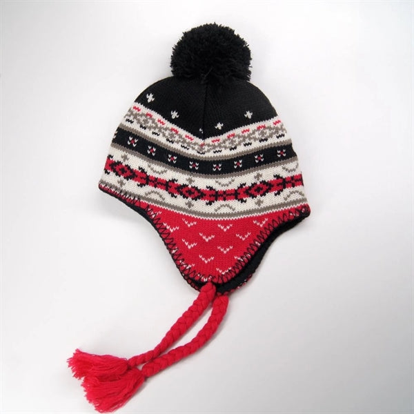 Knitted Beanie Hat with Braids