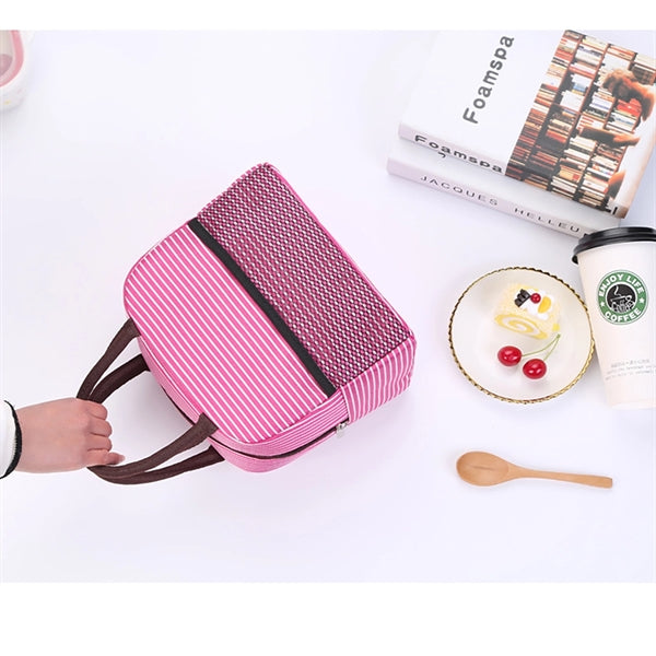 Large Capacity Striped Aluminum Foil lunch Bag