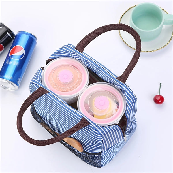Large Capacity Striped Aluminum Foil lunch Bag