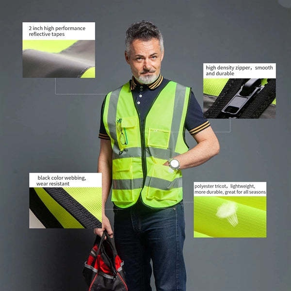 9 Pockets Reflective Safety Work Vest