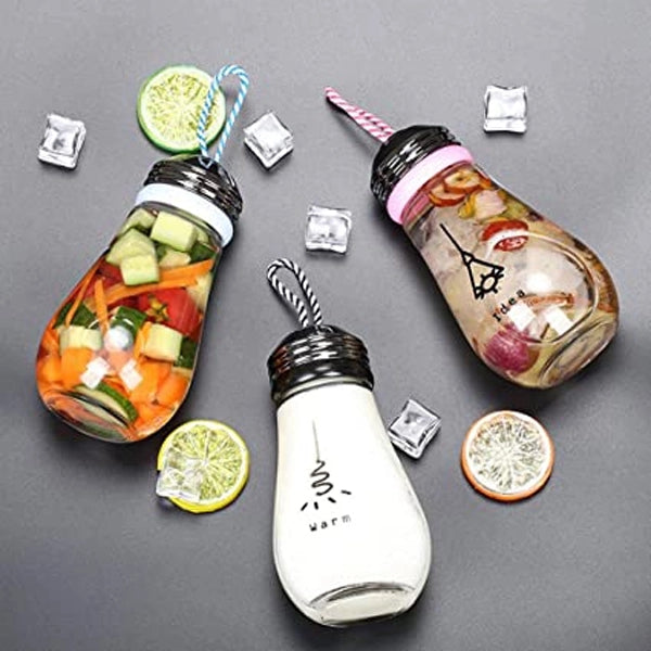 Bulb Shaped Glass Water Bottles