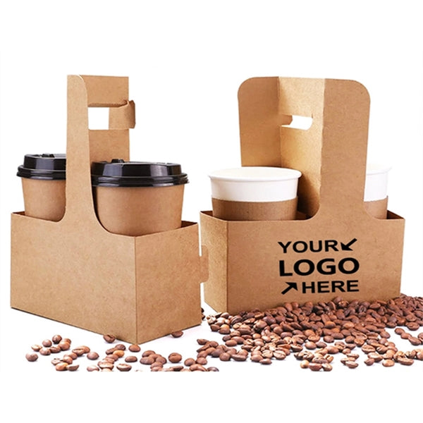 Kraft Paperboard 2 Cup Holder With Handles