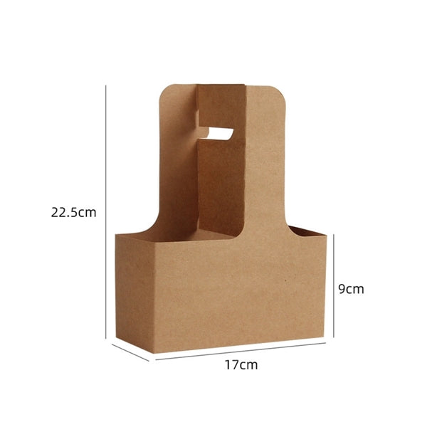 Kraft Paperboard 2 Cup Holder With Handles
