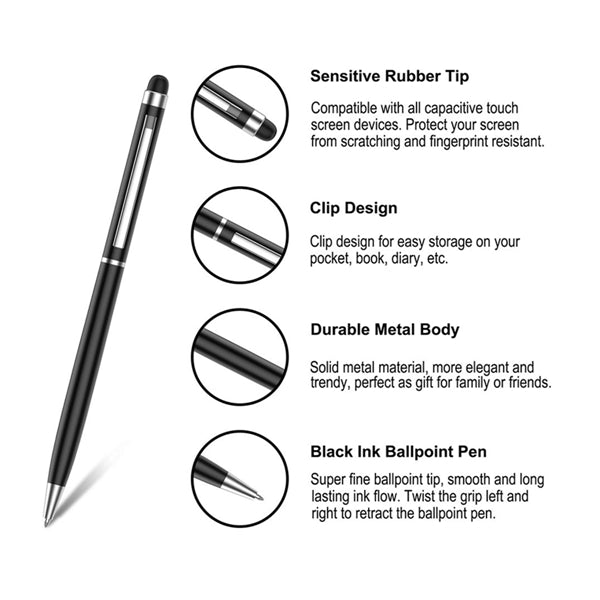 Mini Metal 2-in-1 Stylus Twist Ballpoint Pen