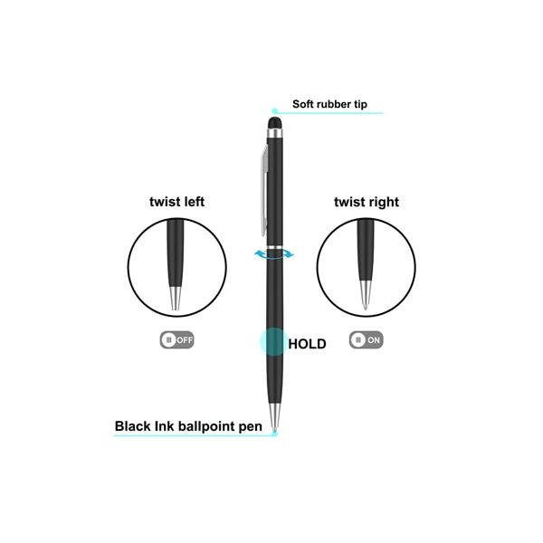 Mini Metal 2-in-1 Stylus Twist Ballpoint Pen